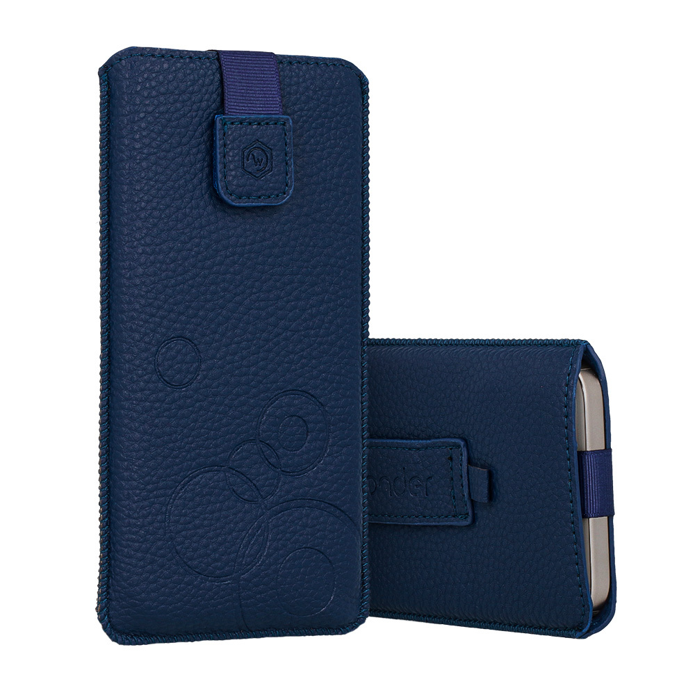 WONDER Deko dėklas telefonui (dydis XL) Iphone 15/15 Pro/Iphone 16/16 Pro/Samsung S24/S24 Plus/S25/S25 Plus/A53/A55 5G tamsiai mėlynas