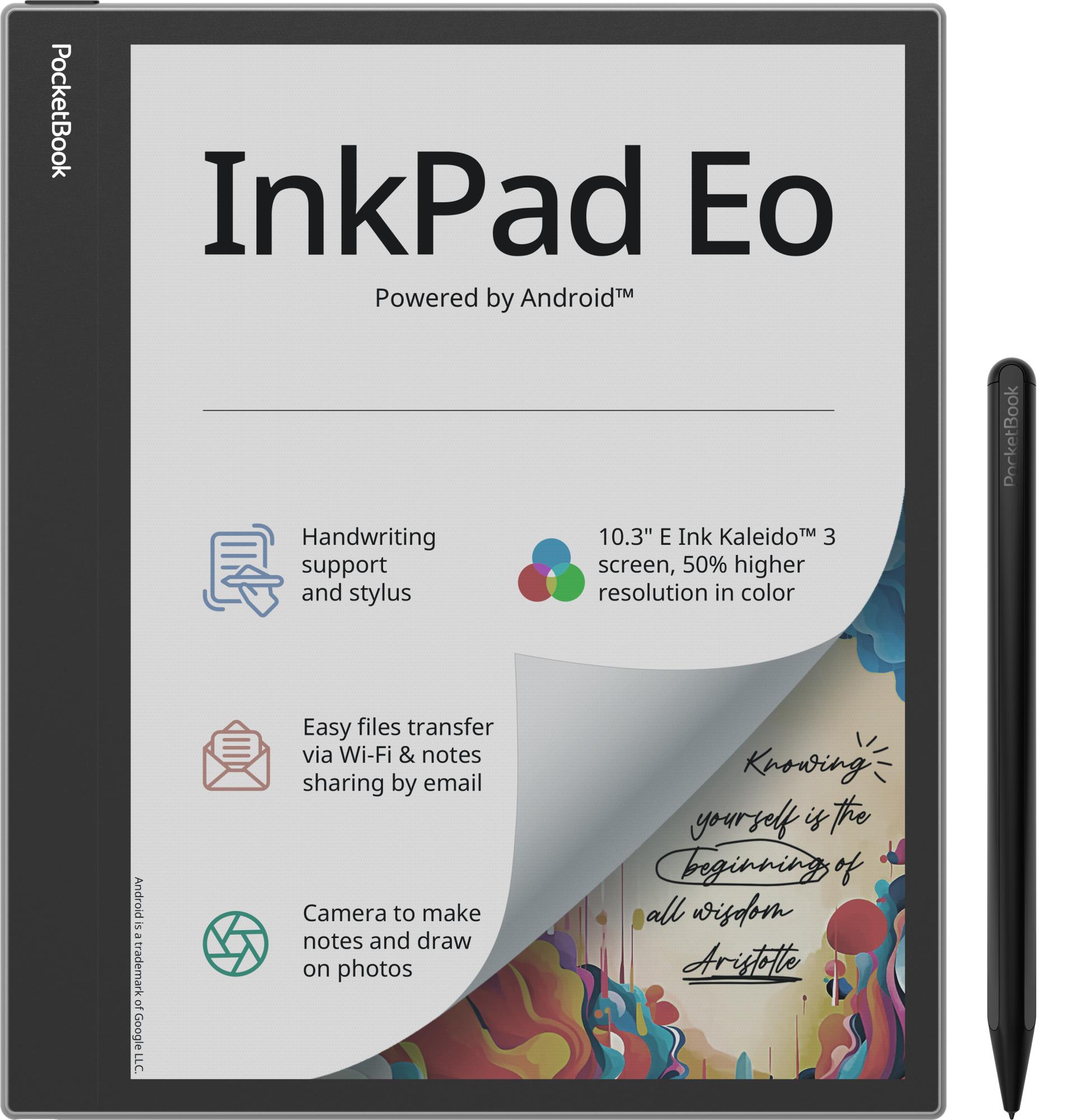 POCKETBOOK InkPad Eo 10.3" 2480 x 1860 1xUSB-C 1xMicroSD kortelės lizdas Bluetooth Pilkas PB1042-M-WW (E-knygų skaityklė)