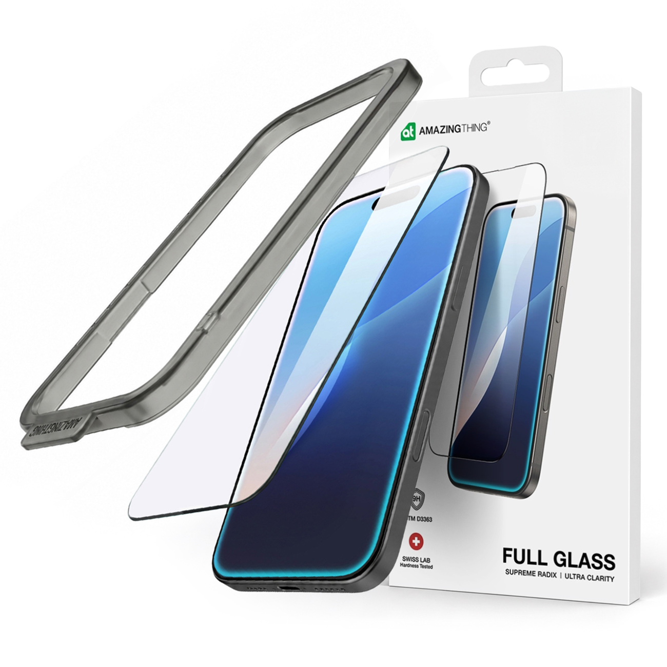 AmazingThing Radix pilno stiklo grūdintas stiklas iPhone 16 Pro telefonui