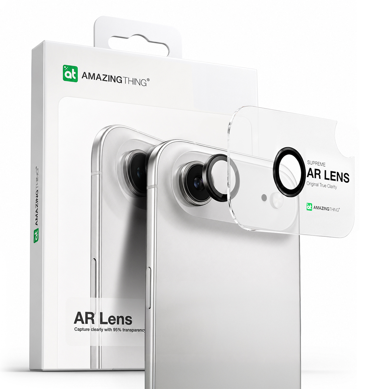 AmazingThing Lens стекло для iPhone 17 Air с чёрной алюминиевой рамкой