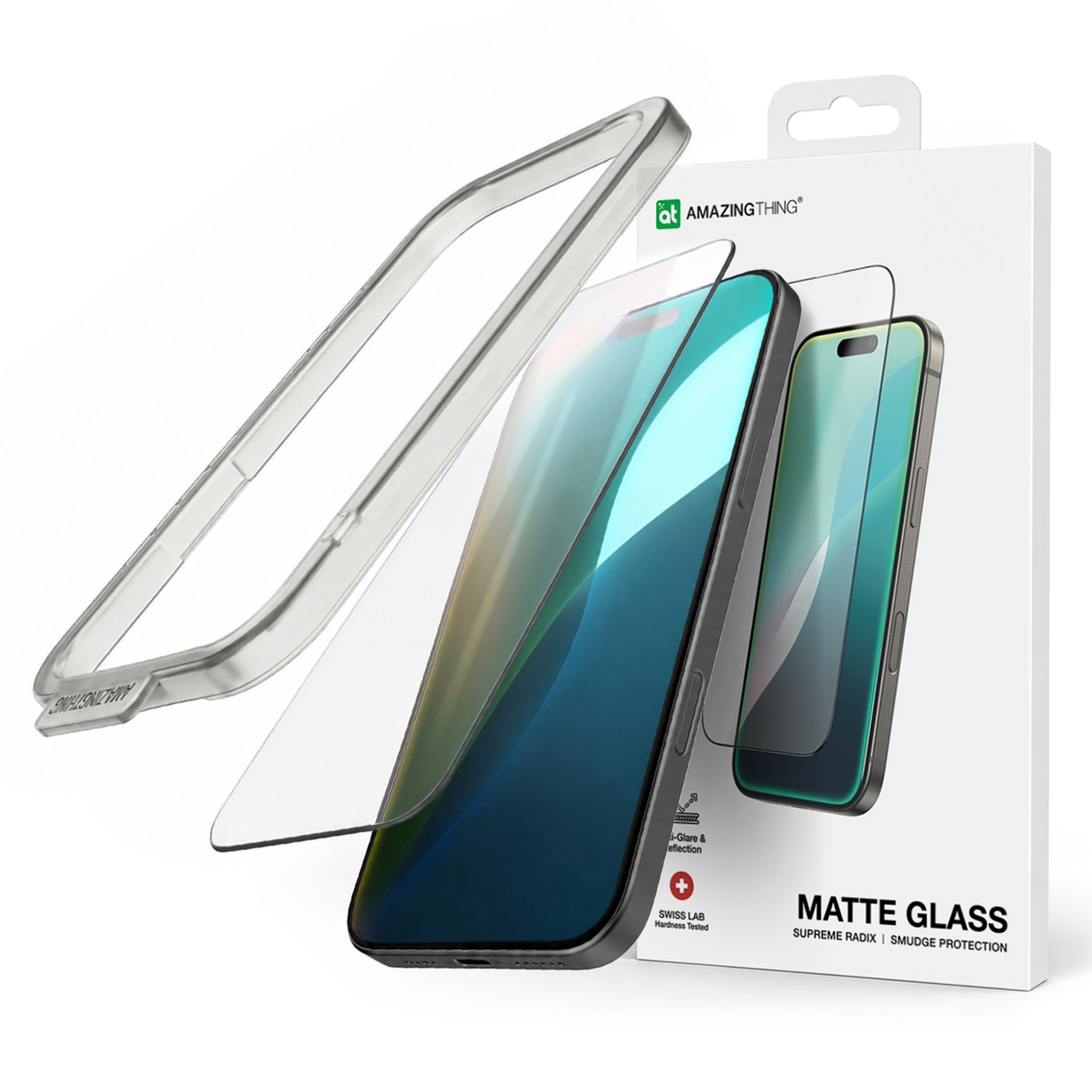AmazingThing Radix matinė grūdinta stiklas iPhone 17