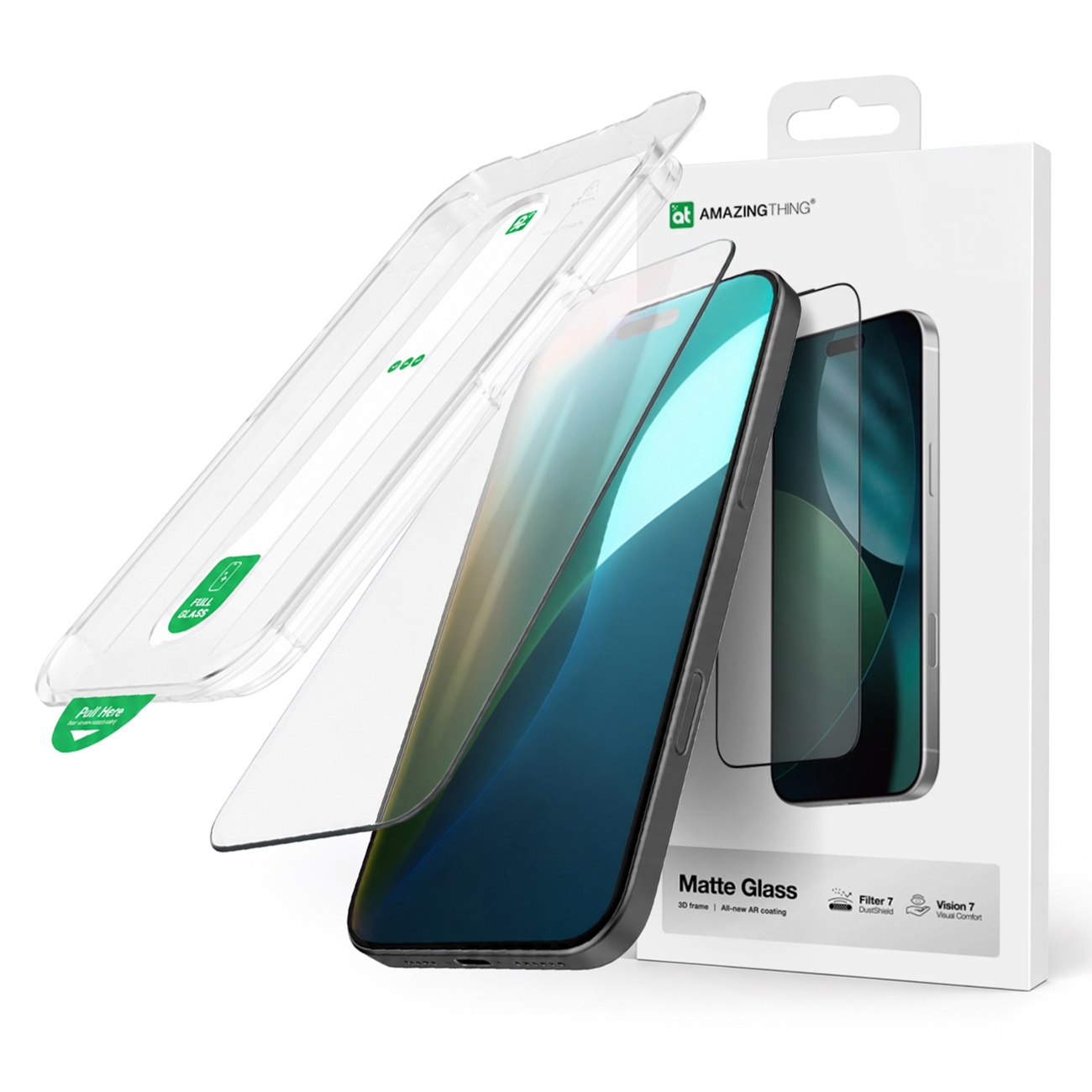 AmazingThing Titan Vision 7 matinės dangos grūdintas stiklas iPhone 17 Pro