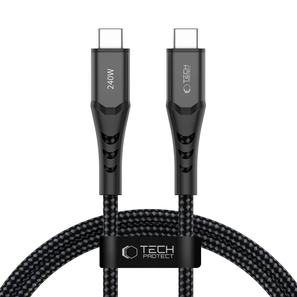 Tech-Protect Ultraboost UB11T Кабель USB-C / USB-C PD 240W / QC3.0 100 см - чёрный