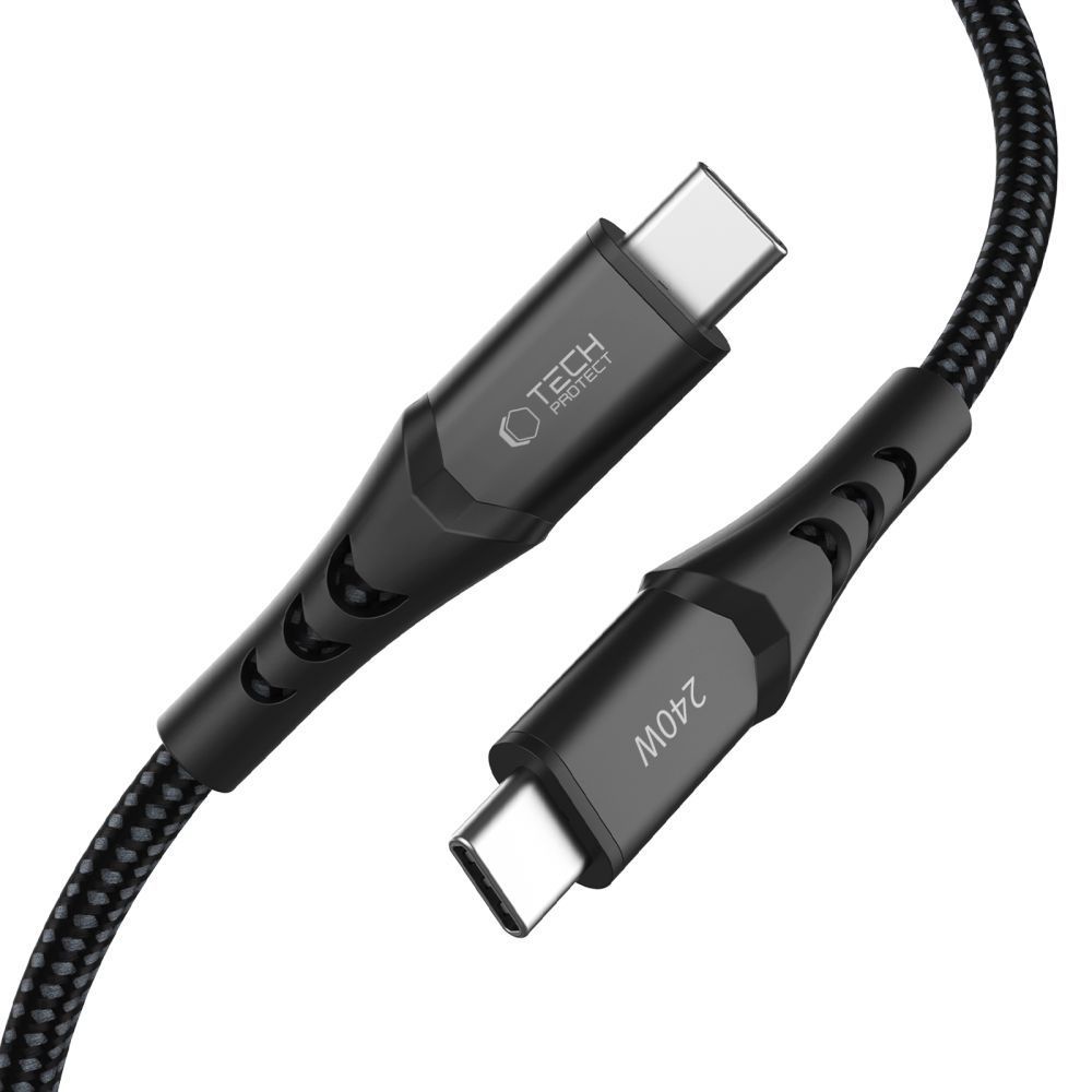 Tech-Protect Ultraboost UB11T Кабель USB-C / USB-C PD 240W / QC3.0 200 см - чёрный