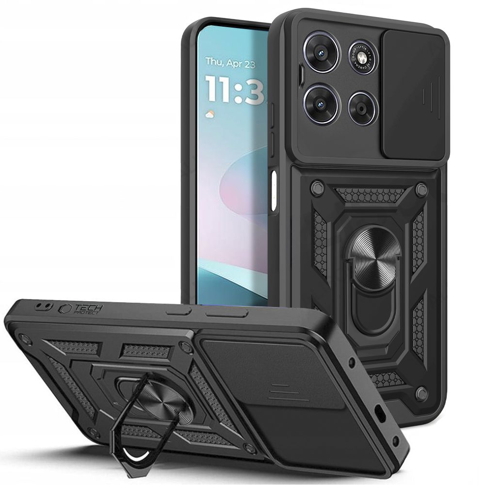 Tech-Protect CamShield Pro dėklas skirtas Motorola Moto G57 Power / G67 Power - juodas