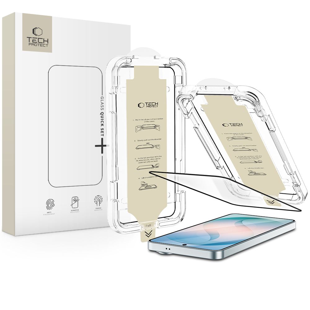 Tech-Protect Quick Set AR+ Антибликовое стекло для Samsung Galaxy S26+, чёрное