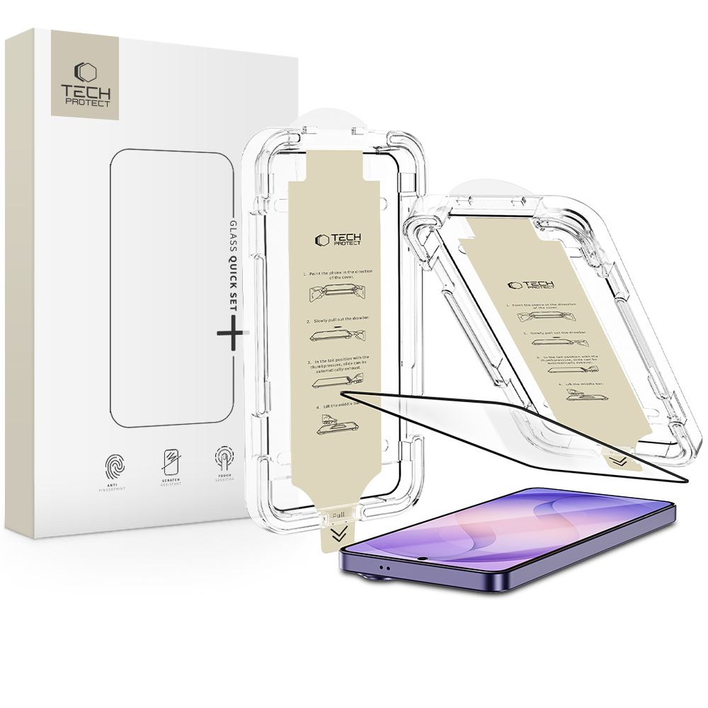 Tech-Protect Quick Set AR+ atspindžius mažinantis stiklas Samsung Galaxy S26 Ultra, juodas
