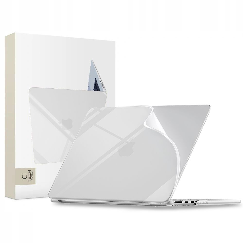 Tech-Protect Softshell deklas MacBook Air 13 colio 2023 / 2024 / 2025 / 2026, skaidrus