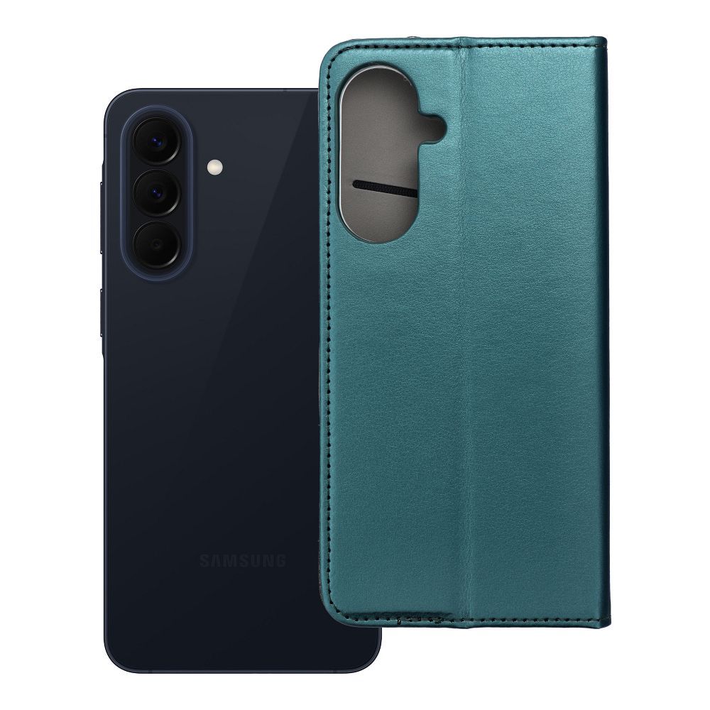 SMART MAGNETO knygų dėklas SAMSUNG A57 tamsiai žalias