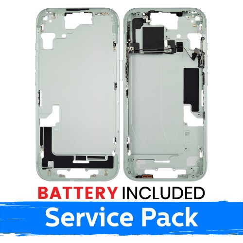 Mid-Frame Housing Apple iPhone 15 Mid-Frame Housing + Battery / Green / (Service Pack)