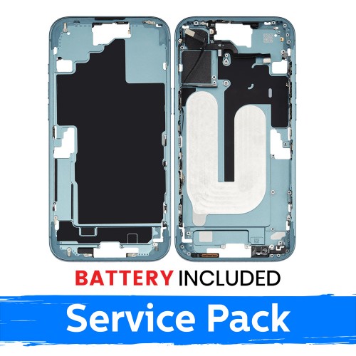 Средняя рамка Apple iPhone 16 Plus задняя крышка + аккумулятор / Teal / (сервисный пак)