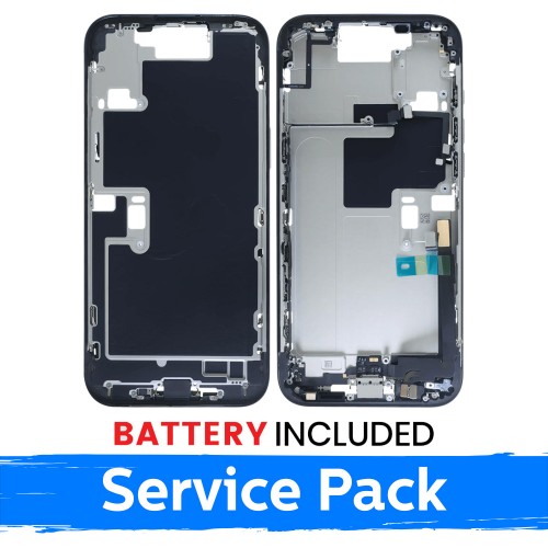 Apple iPhone 16 Pro Max vidurinio rėmo korpusas + baterija / Juodas titanas / (Aptarnavimo pakuotė)