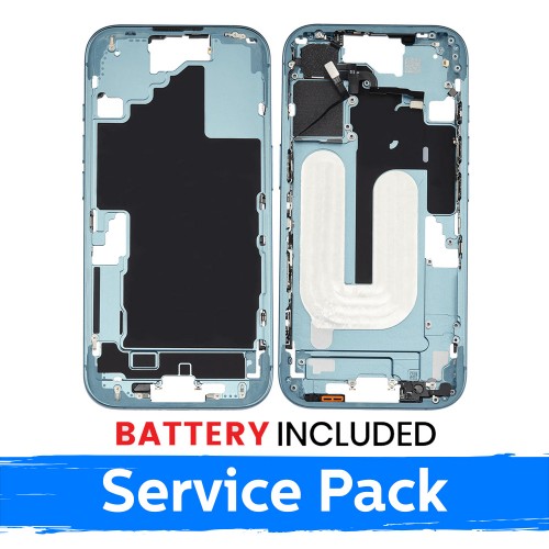 Mid-Frame Housing Apple iPhone 16 Mid-Frame Housing + Battery / Teal / (Service Pack)