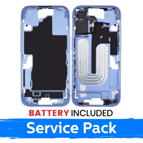 Mid-Frame Housing Apple iPhone 16 Mid-Frame Housing + Battery / Ultramarine / (Service Pack)