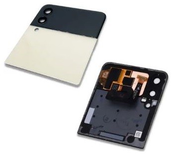 Ekranas Samsung F711 Z Flip3 5G su lietimui jautriu stikliuku ir rėmeliu išorinis (Outer) Cream originalus (used Grade A)