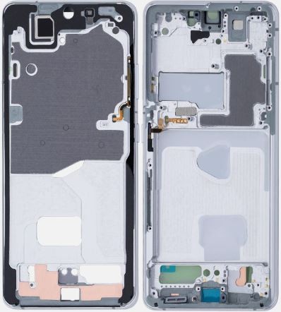 Средняя рамка Samsung G998 S21 Ultra Phantom Silver с боковыми кнопками оригинал (б/у Grade B)