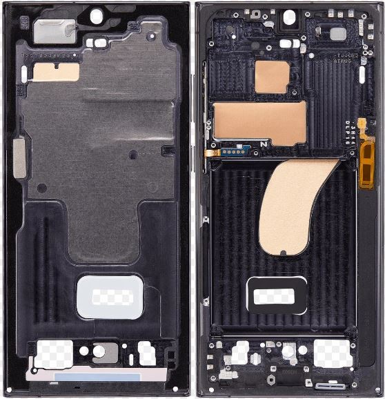 Middle housing Samsung S918 S23 Ultra Graphite/Red original (used Grade B)