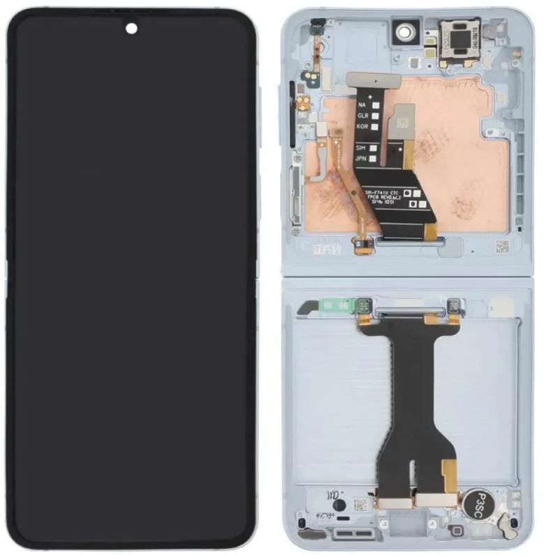 Средняя рамка Samsung F741 Z Flip6 5G синий оригинал (б/у Grade B)