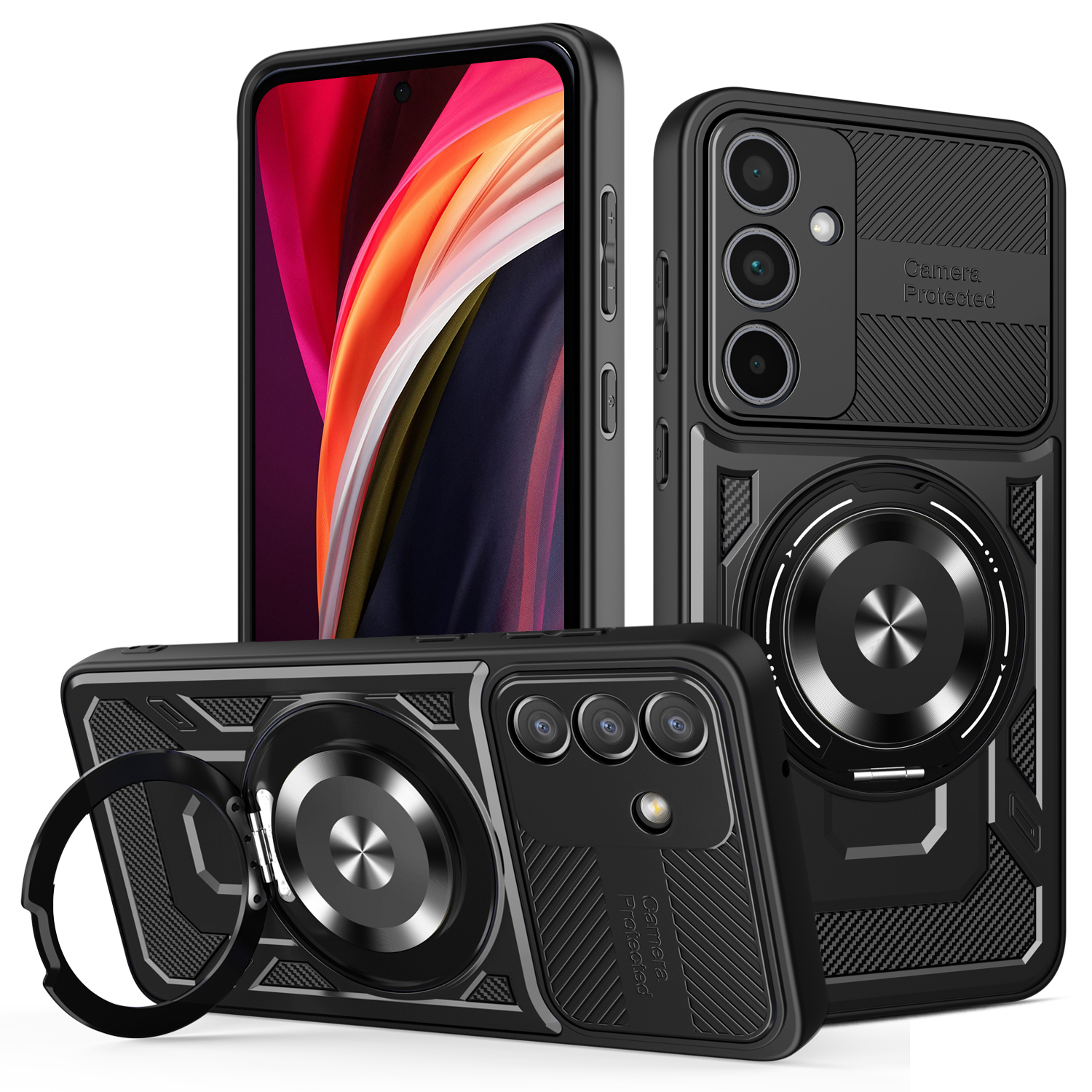 Defender Armor Mag dėklas telefonui Samsung Galaxy A36 5G / A56 5G juodas