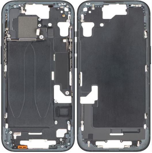 Средняя рамка iPhone 15 чёрный оригинал (б/у Grade B)