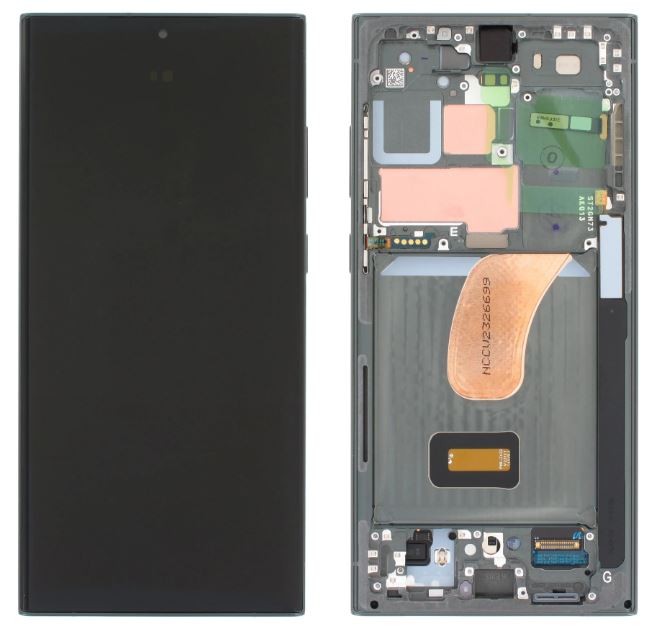 LCD ekranas Samsung S918 S23 Ultra 5G su jutikliniu ekranu ir rėmeliu Phantom žalias OLED (tikras dydis)