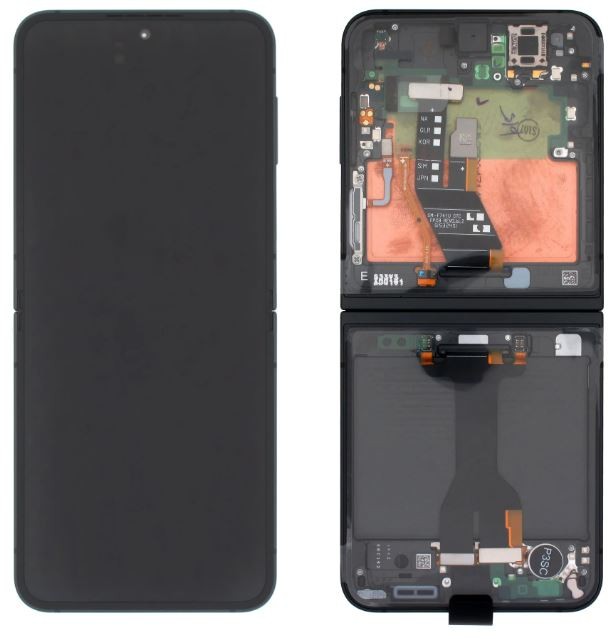 Ekranas Samsung F741 Z Flip6 5G su lietimui jautriu stikliuku išorinis (Inner) Black originalus (service pack)