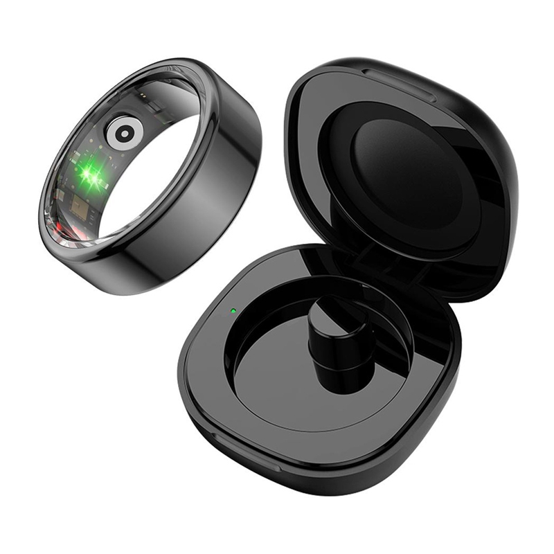 COLMI R02 išmanusis žiedas, 12 dydis, 21.3 mm (juodas) + įkrovimo dėklas