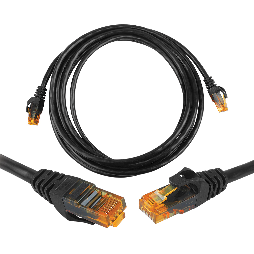 CAT6e UTP tinklo patchcord laidas 8P8C juodas 2m