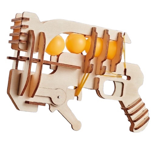 Wooden Assembly Kit "Ping Pong Ball Gun"
