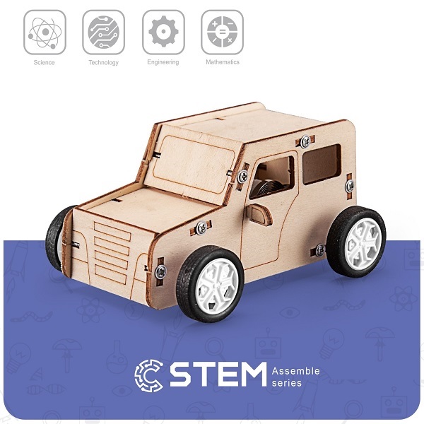 Wooden Assembly Kit Pull-the-Car STEM Educational Toy