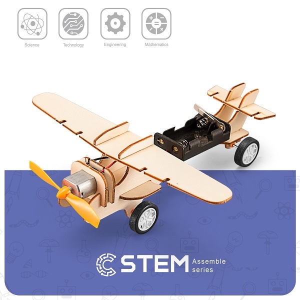 Wooden Assembly Kit Single-Propeller Aircraft STEM Educational Toy
