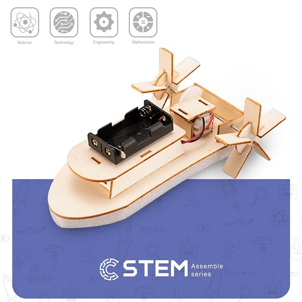 Wooden Assembly Kit Paddle Steamer STEM Educational Toy