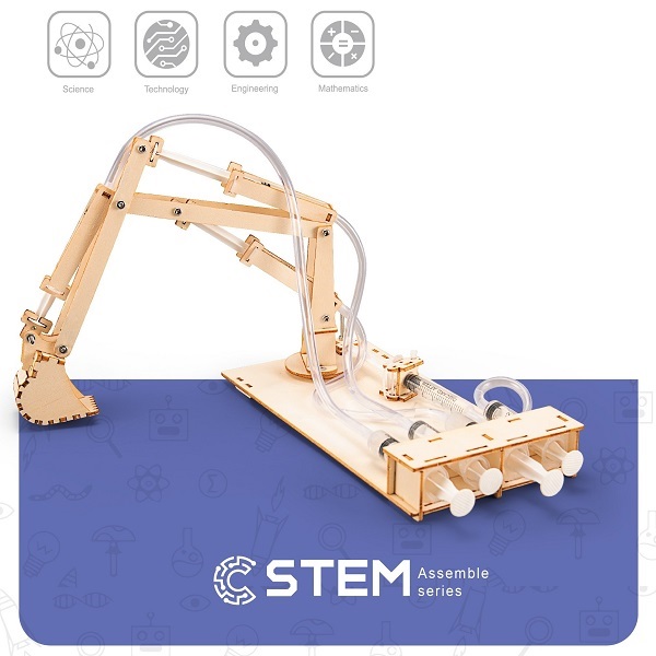 Wooden Assembly Kit Excavator STEM Educational Toy