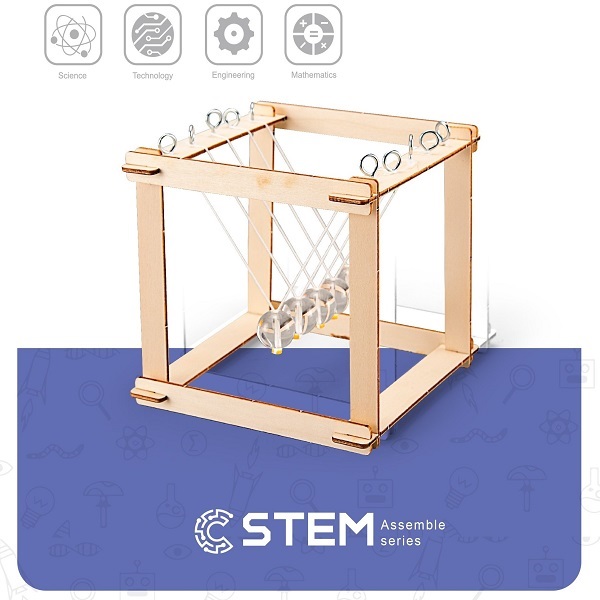 Wooden Assembly Kit Newton's Pendulum STEM Educational Toy