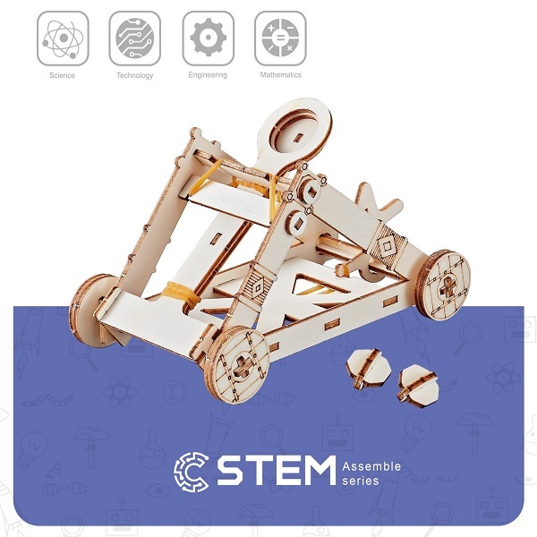 Wooden Assembly Kit Catapult STEM Educational Toy