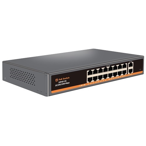 PoE Switch 16ch 100Mbps + 2G Uplink