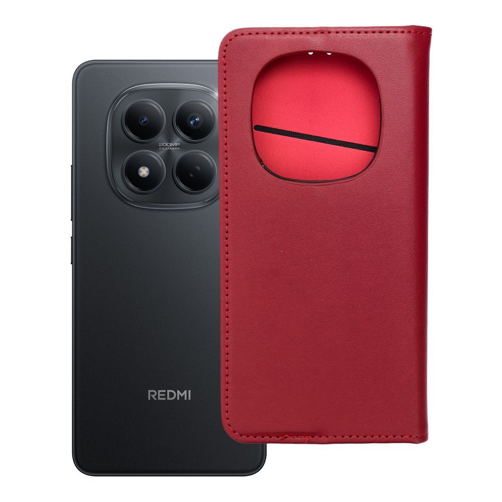SMART PRO Knygutė leather dėklas for XIAOMI Redmi Note 15 5G claret