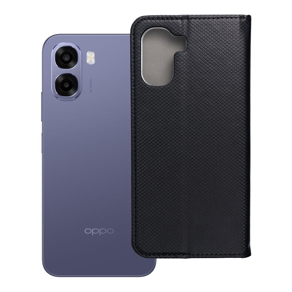 Atverčiamas Smart Case Book dėklas, skirtas Oppo A6x, juodas