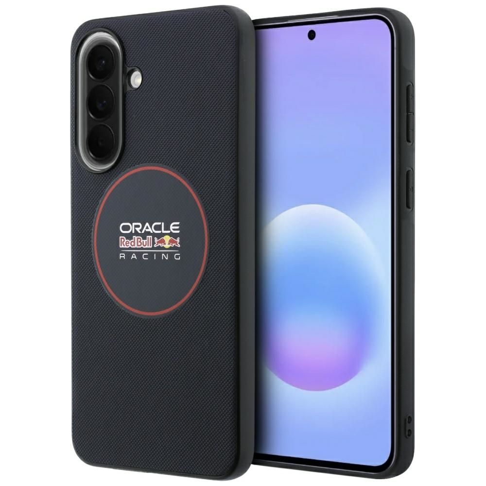 Red Bull dėklas Samsung A57 (Meshed PU Red Ring & Metal Buttons) tamsiai mėlynas