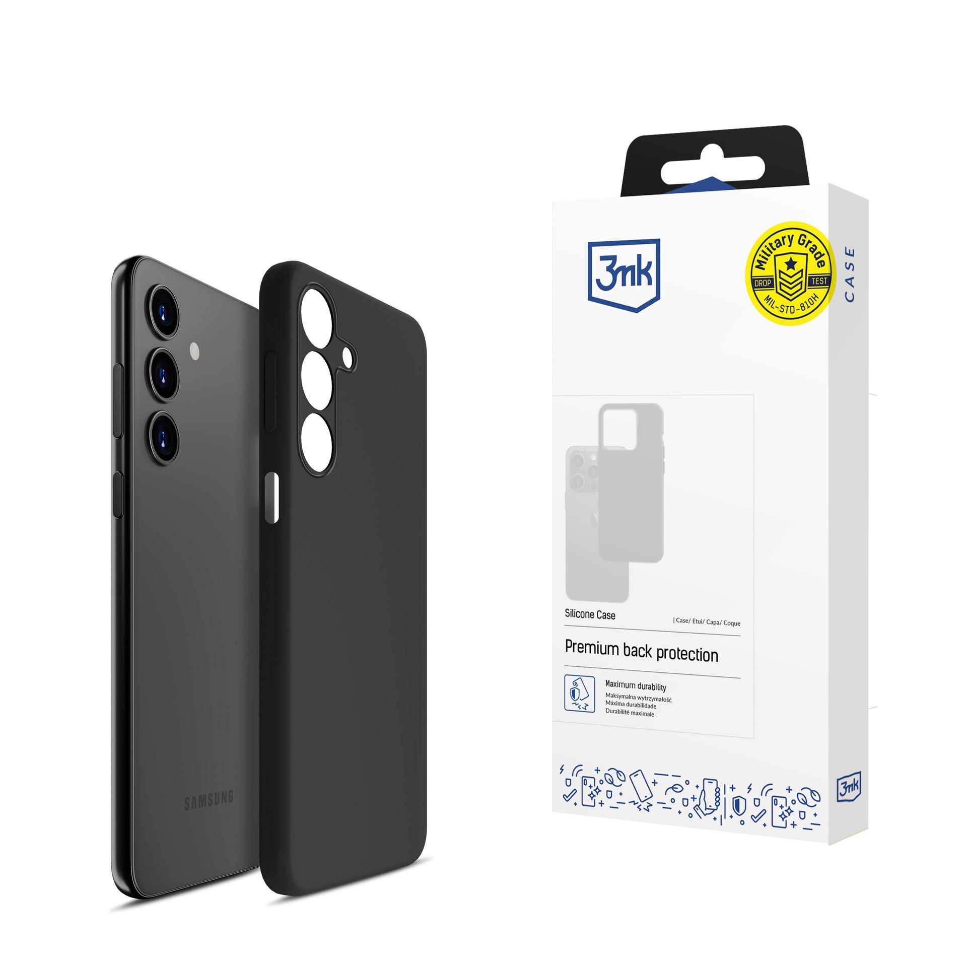 Samsung Galaxy A25 5G - 3mk silikoninis dėklas telefonui (m) - juodas