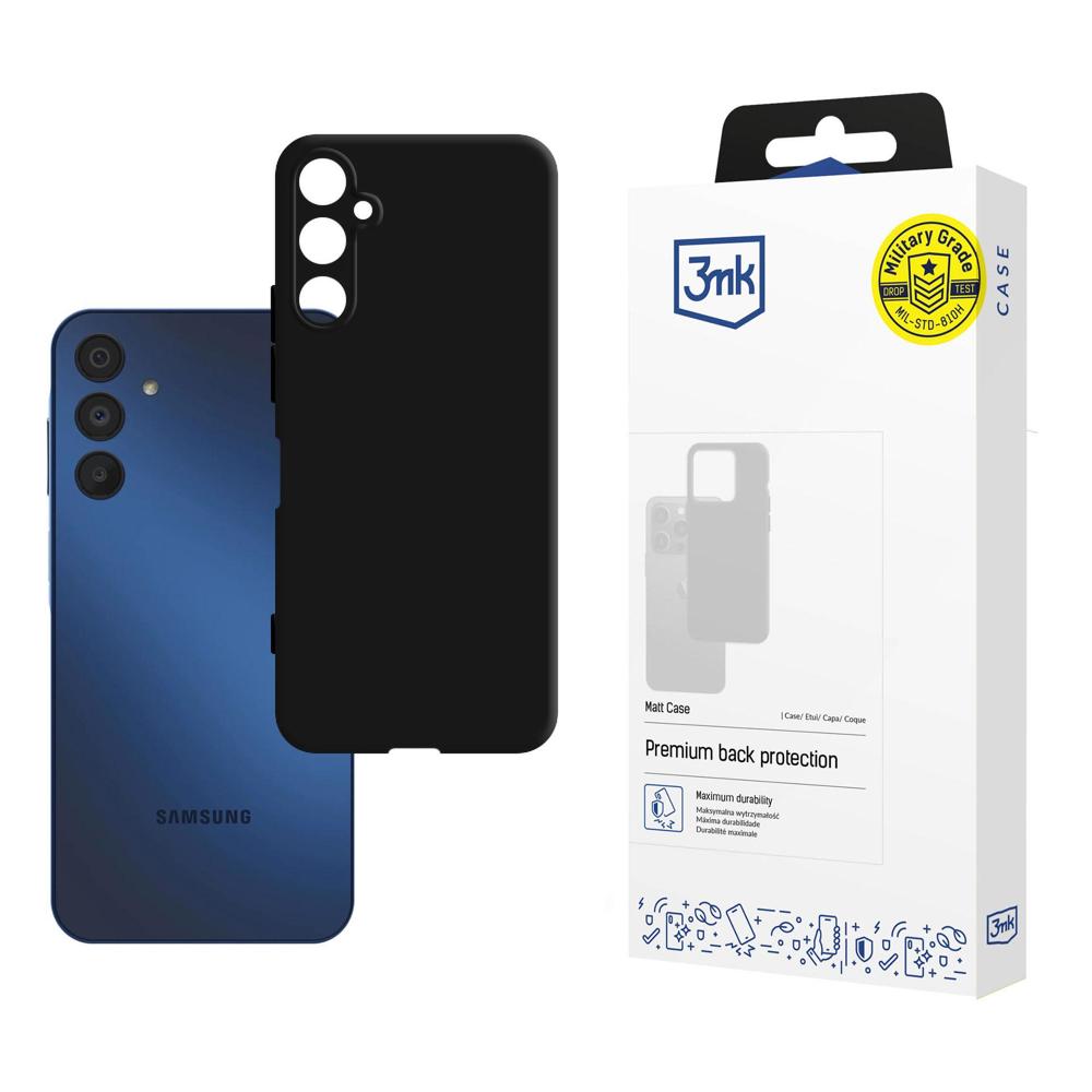 3mk Matinis dėklas telefonui Samsung Galaxy A15 5G - juodas