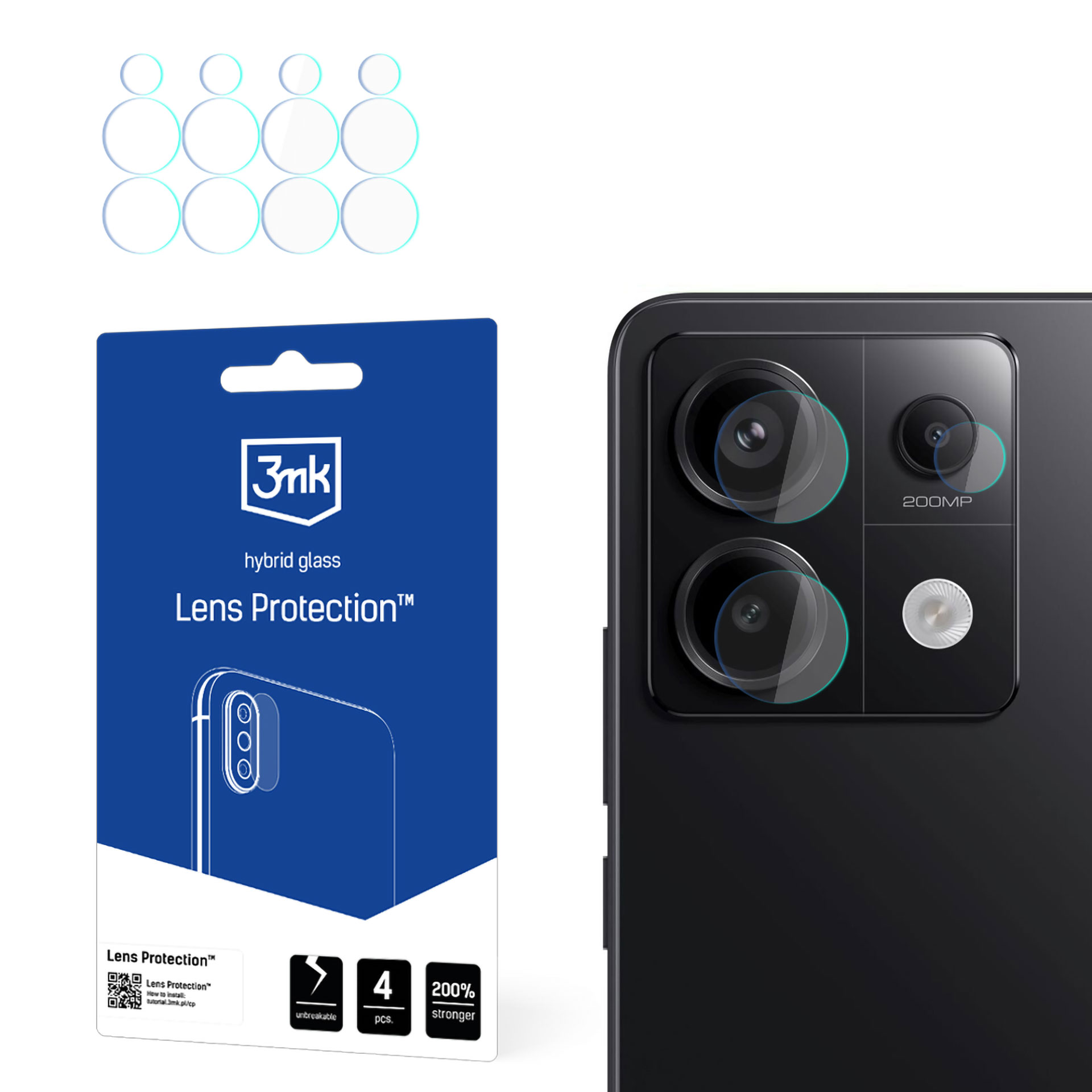 3mk Lens Protection™ гибридное стекло для камеры Redmi Note 13 Pro