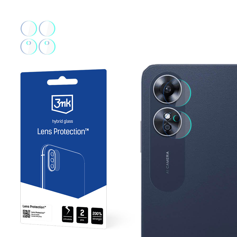 3mk Lens Protection™ hibridinis kameros stiklas Oppo A17