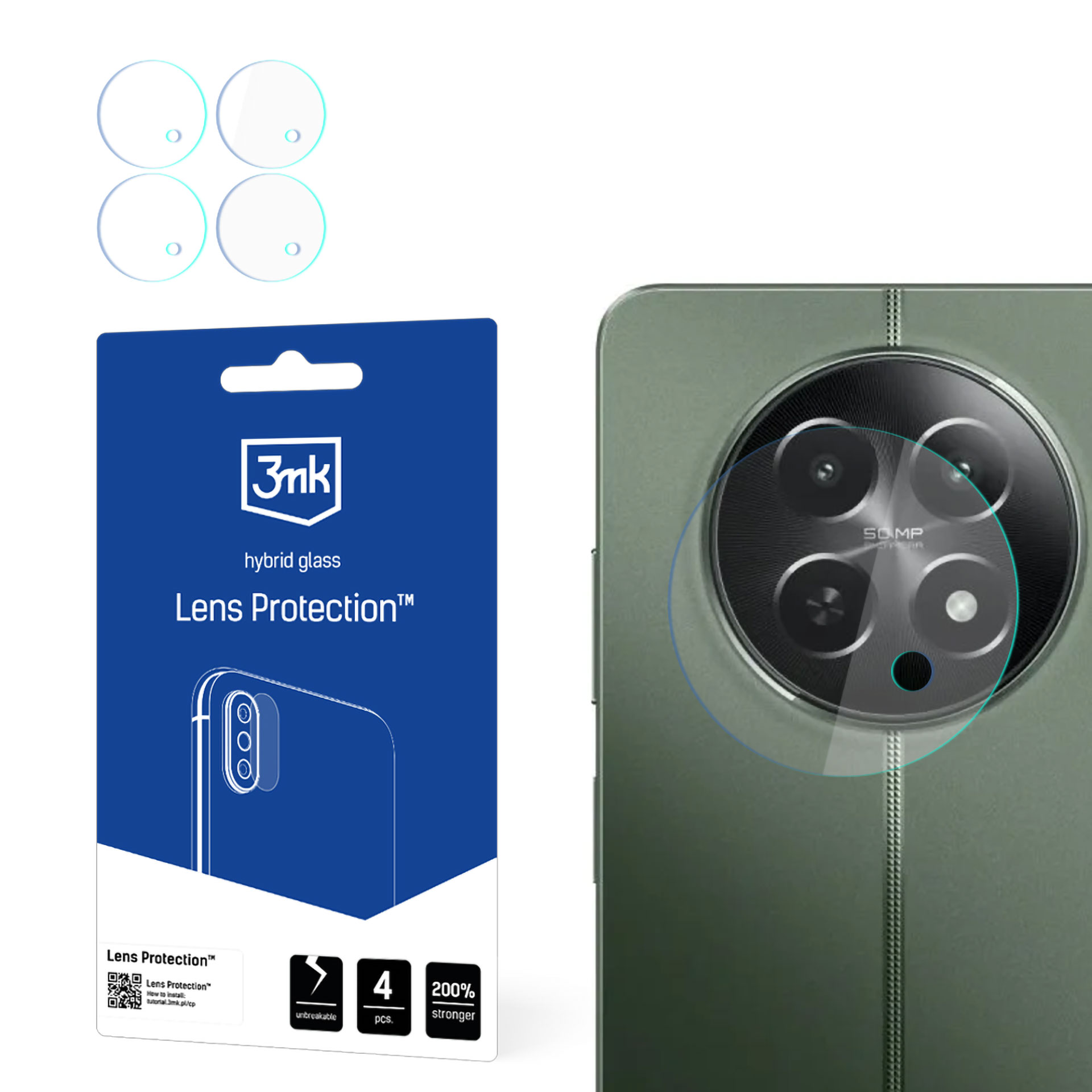 3mk Lens Protection™ hibridinis kameros stiklas Realme 12x 5G