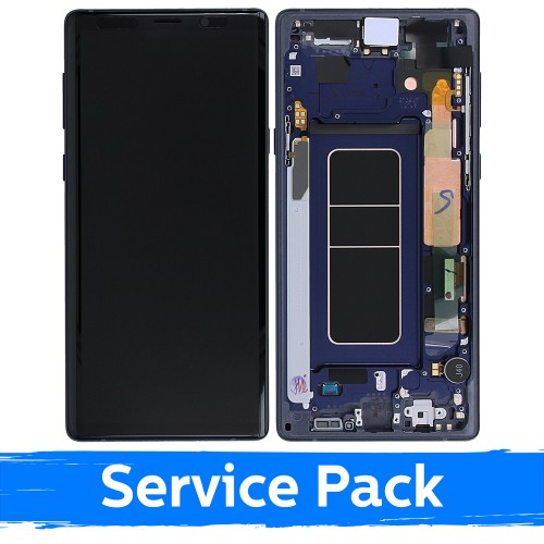 ЖК-дисплей, совместимый с Samsung N960 Note 9, в рамке / цвет «океанский синий» / (Service Pack)