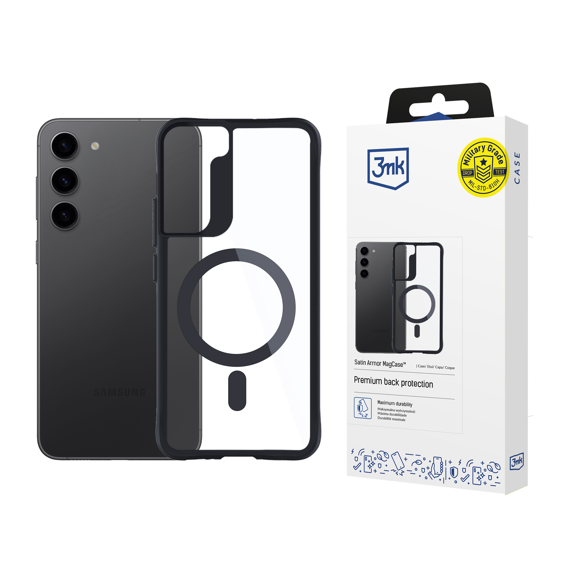 3mk Satin Armor MagCase чехол Samsung Galaxy S23 5G - прозрачный