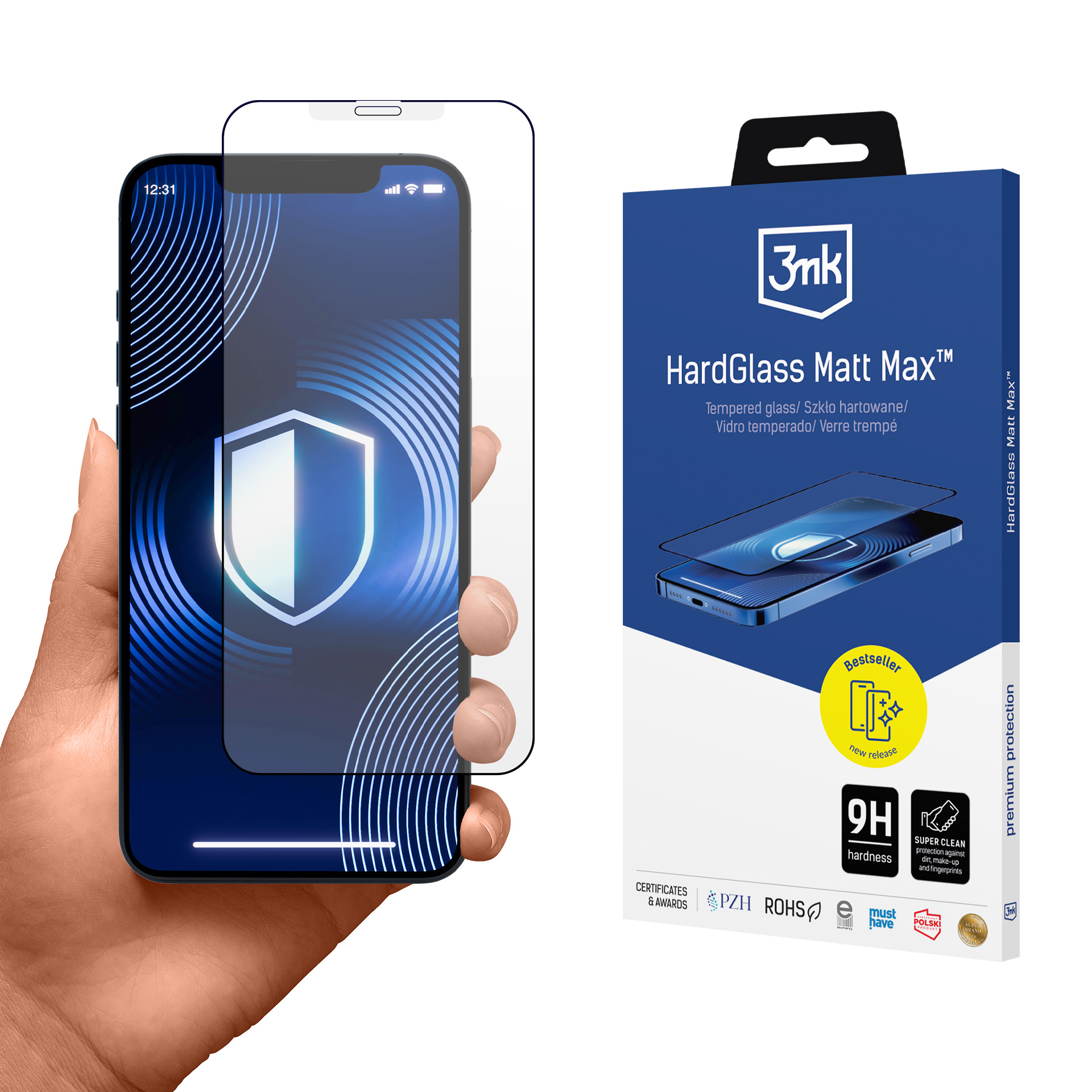 Matinis grūdintas stiklas 3mk HardGlass Matt Max Apple iPhone X/XS/11 Pro