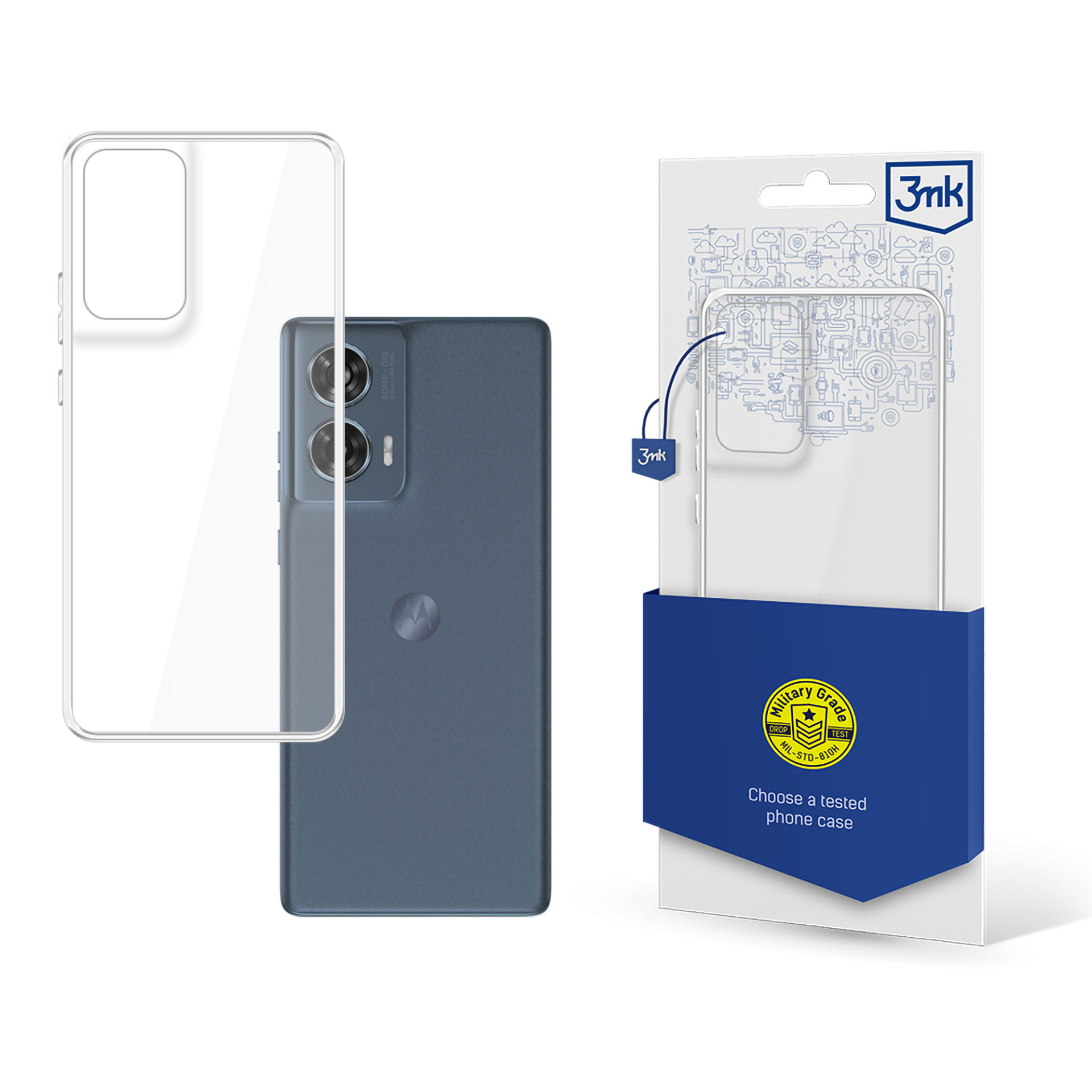 3mk Clear dėklas telefonui Motorola Moto Edge 50 Fusion – skaidrus