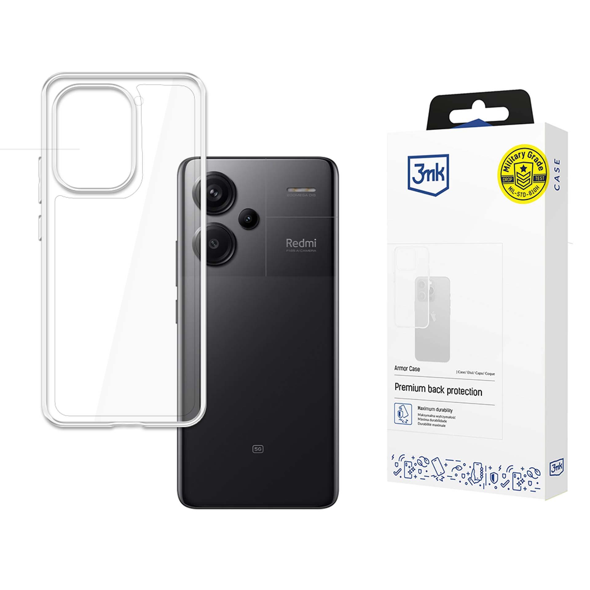 3mk šarvuotas dėklas telefonui Xiaomi Redmi Note 13 Pro+ - skaidrus