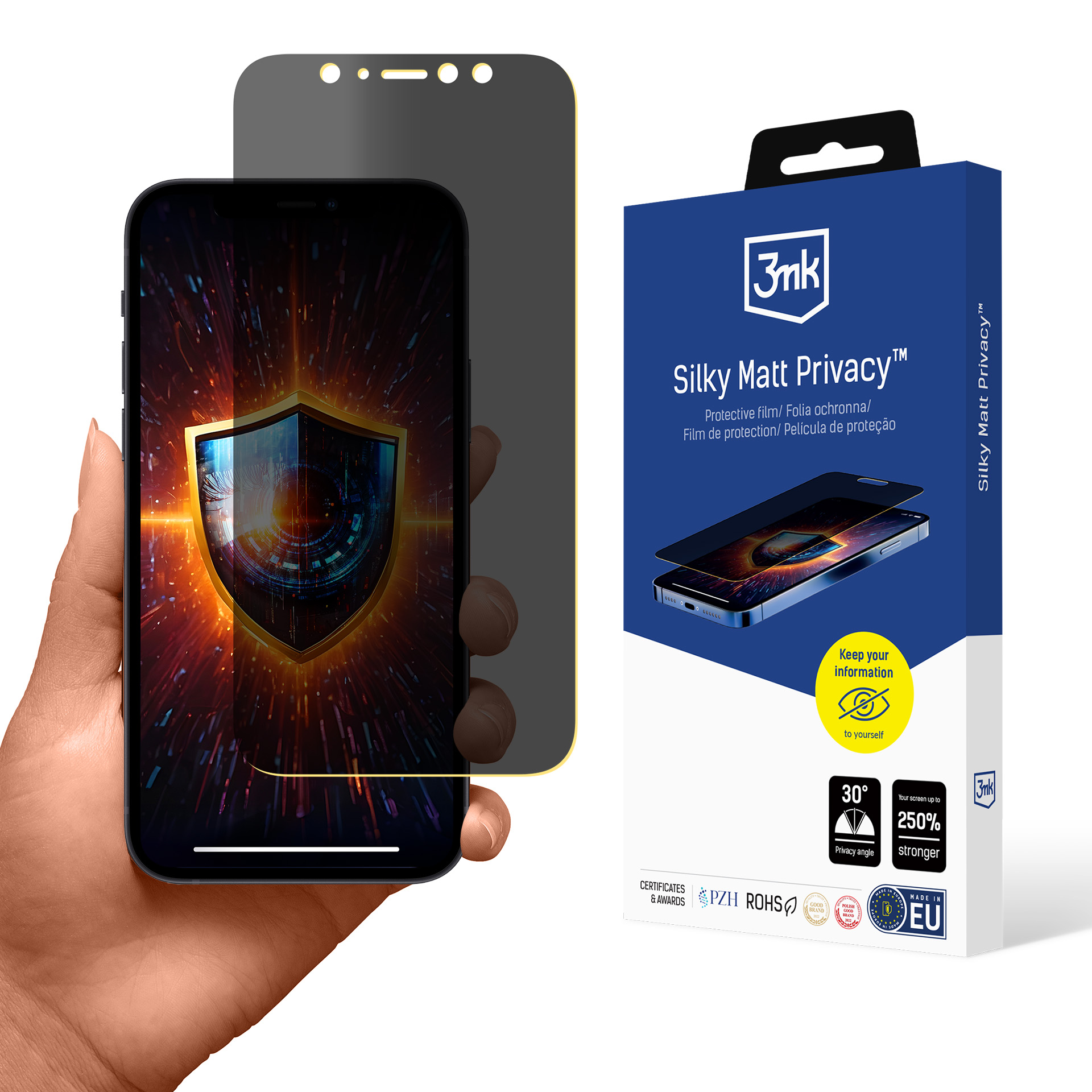 Privacy Screen Protector 3mk Silky Matt Privacy for Apple iPhone 12 Mini